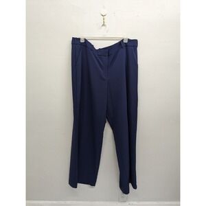 Lane Bryant Navy Blue Straight Leg High Rise Flat Front Dress Pants Size 26 Long